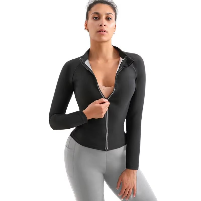 Sauna Suit for Women Weight Loss Sweat Suit Slim Fitness Clothes Women Sweat Sauna Jacket Pant Gym Workout Shirt