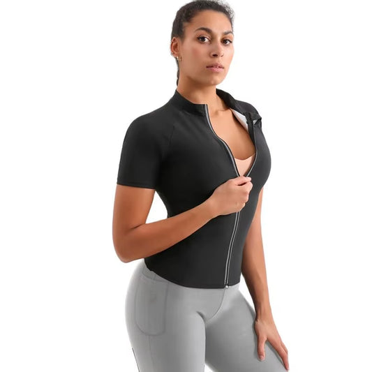 Sauna Suit for Women Weight Loss Sweat Suit Slim Fitness Clothes Women Sweat Sauna Jacket Pant Gym Workout Shirt