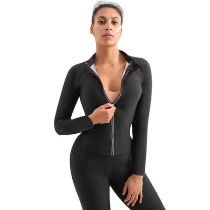 Sauna Suit for Women Weight Loss Sweat Suit Slim Fitness Clothes Women Sweat Sauna Jacket Pant Gym Workout Shirt