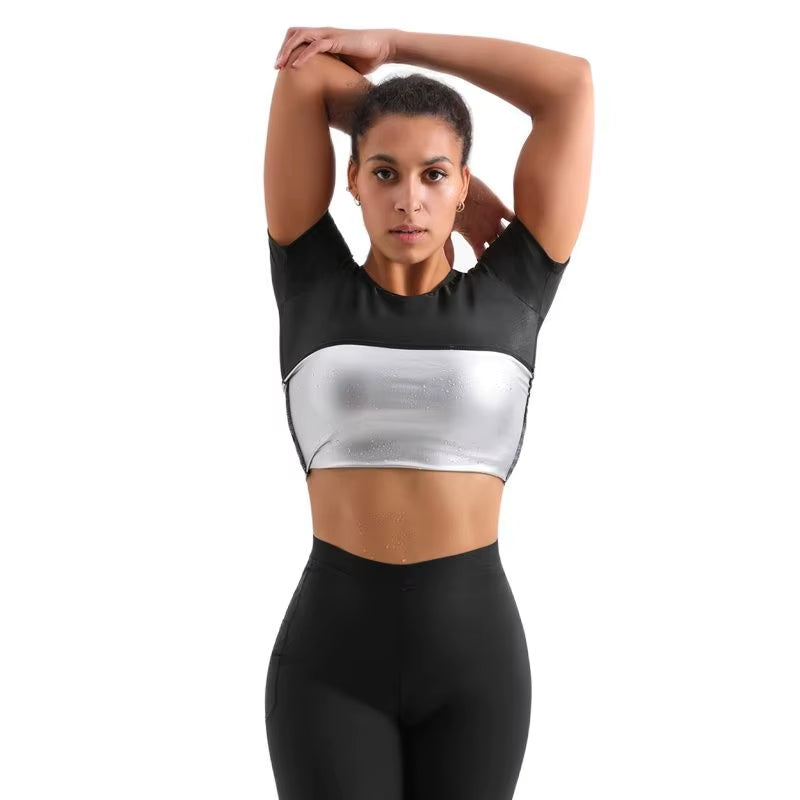 Sauna Suit for Women Weight Loss Sweat Suit Slim Fitness Clothes Women Sweat Sauna Jacket Pant Gym Workout Shirt